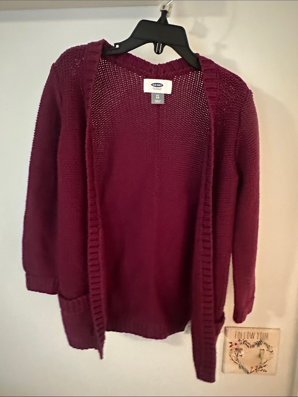 Girls 5T Knit Cardigan Sweater - Deep Berry